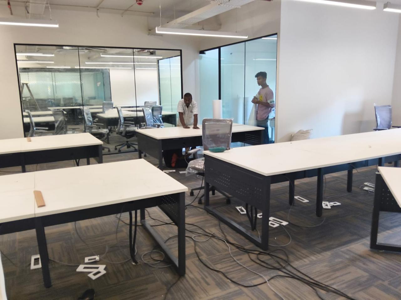 VSS Industrial open-plan workstation installation in progress